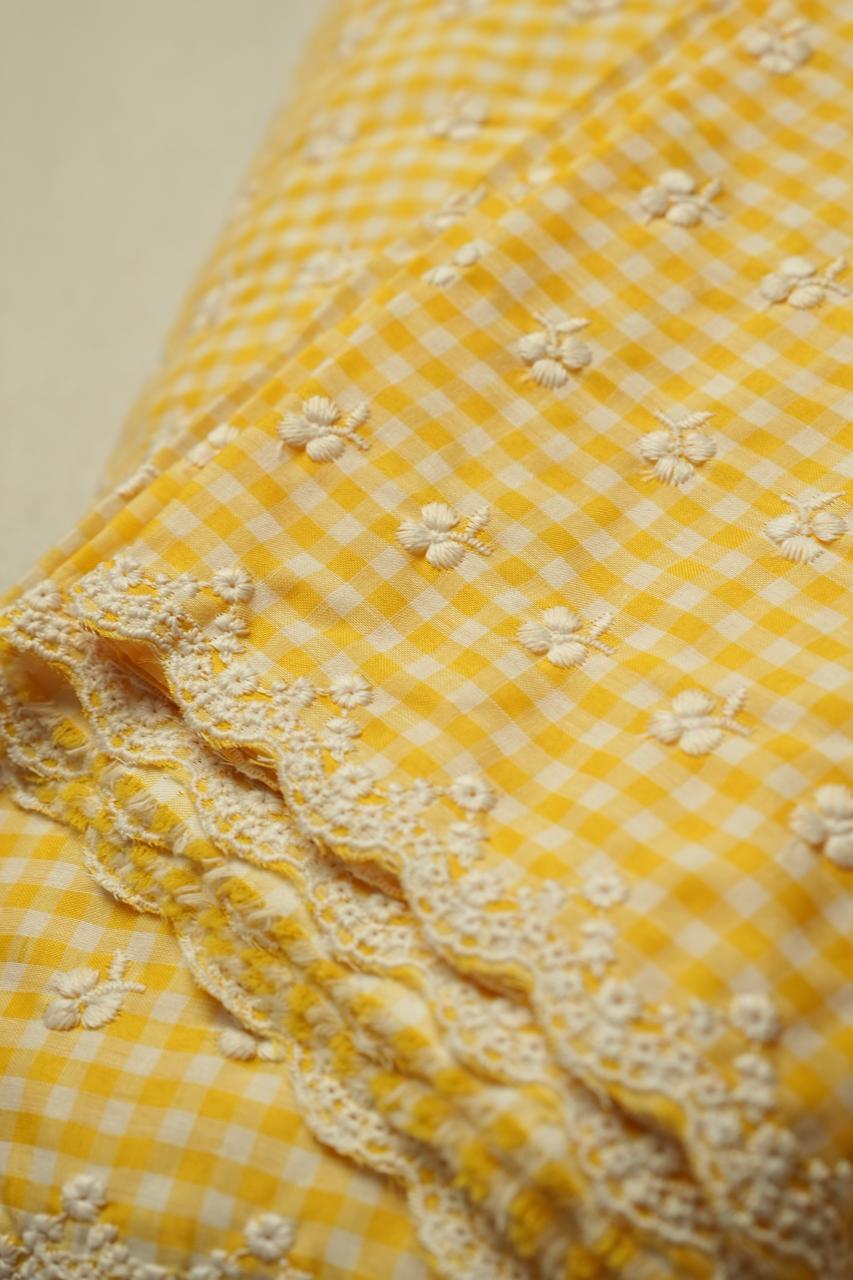 Cotton Check Material TRF4721