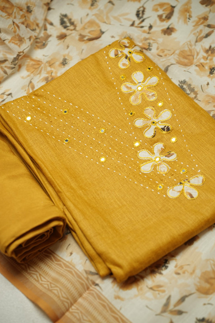 Art Linen Salwar TSS4767 Mustard Yellow
