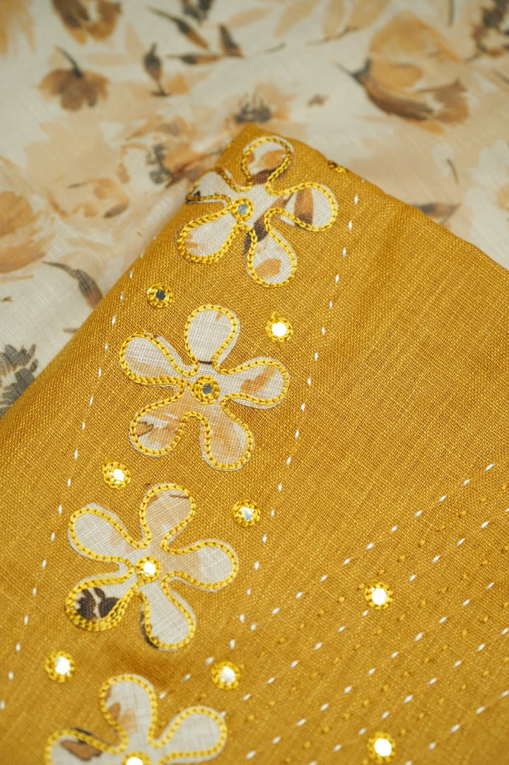 Art Linen Salwar TSS4767 Mustard Yellow