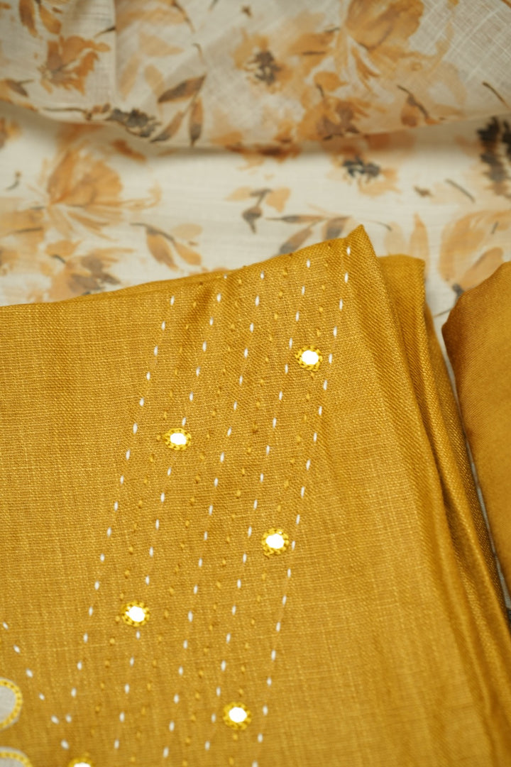 Art Linen Salwar TSS4767 Mustard Yellow