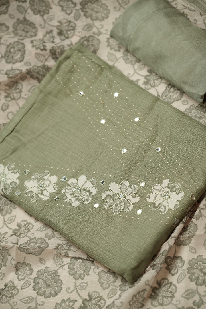 Art Linen Salwar TSS4767 Olive Green