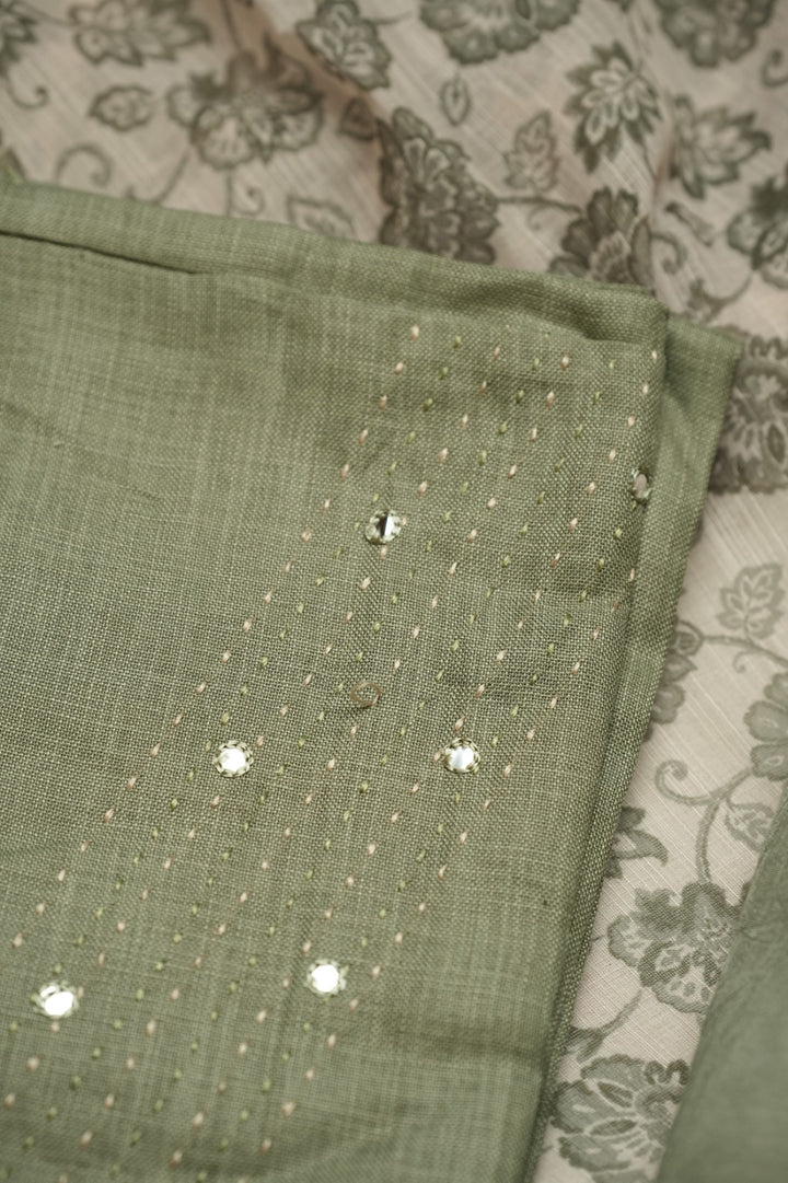 Art Linen Salwar TSS4767 Olive Green