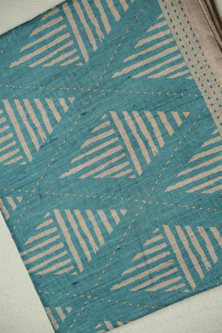 Semi Tussar Saree TSA4768 Sea Blue