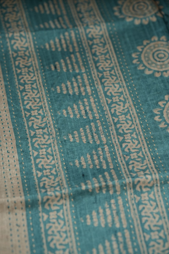 Semi Tussar Saree TSA4768 Sea Blue