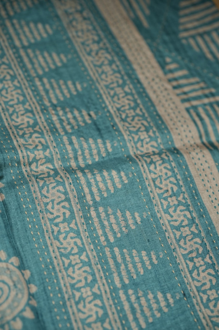 Semi Tussar Saree TSA4768 Sea Blue