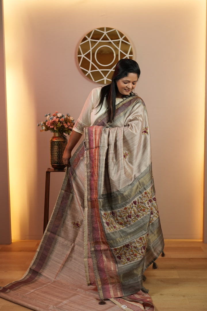 Semi Tussar Saree TSA4808