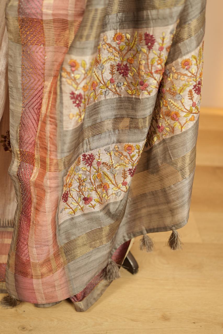 Semi Tussar Saree TSA4808