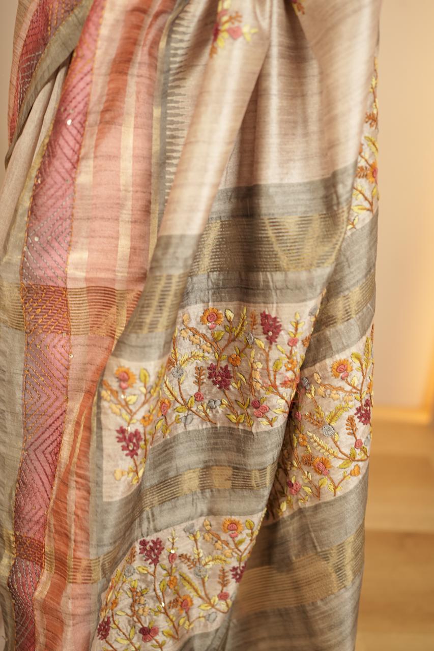 Semi Tussar Saree TSA4808