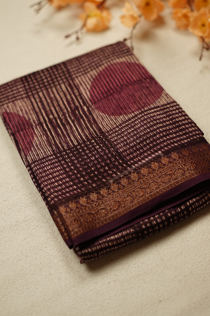 Chanderi Saree TSA4867 Wine