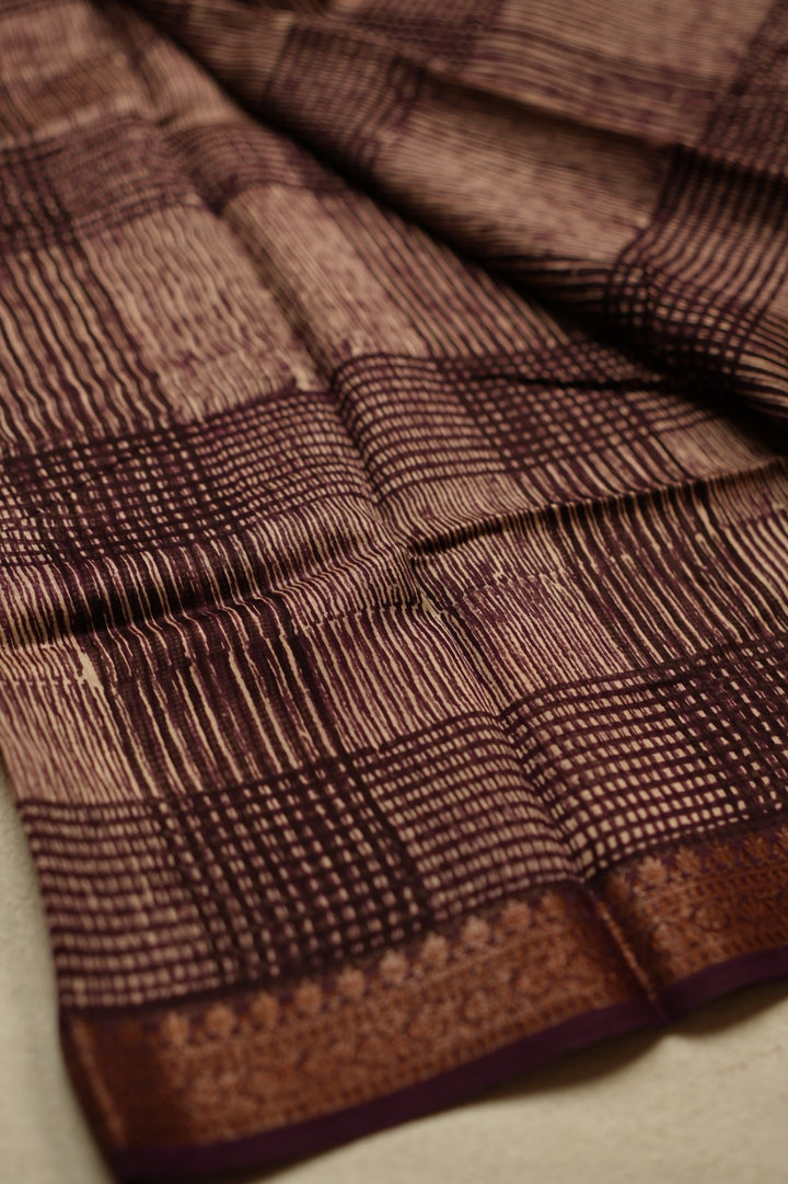 Chanderi Saree TSA4867 Wine