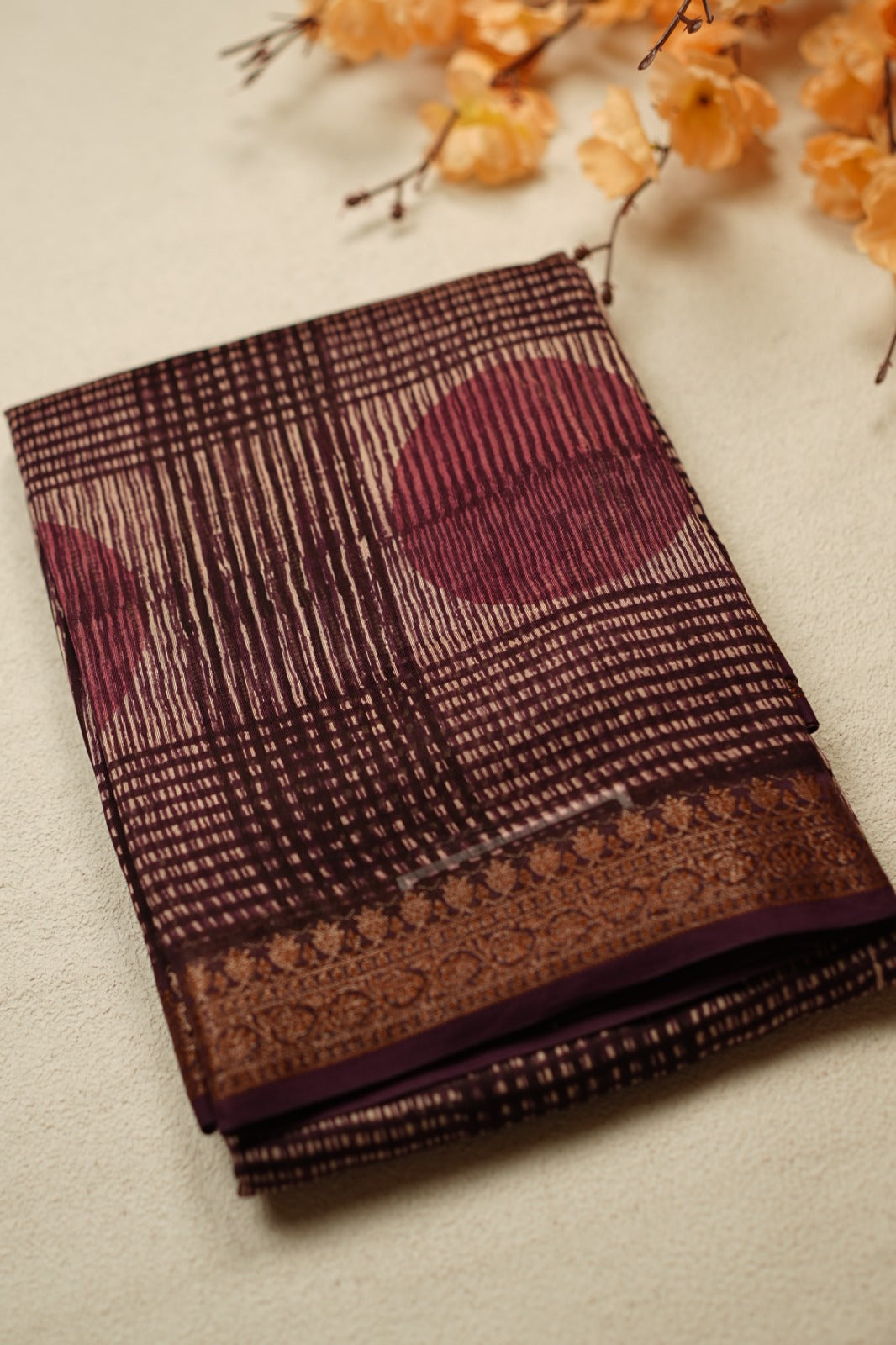 Chanderi Saree TSA4867 Wine