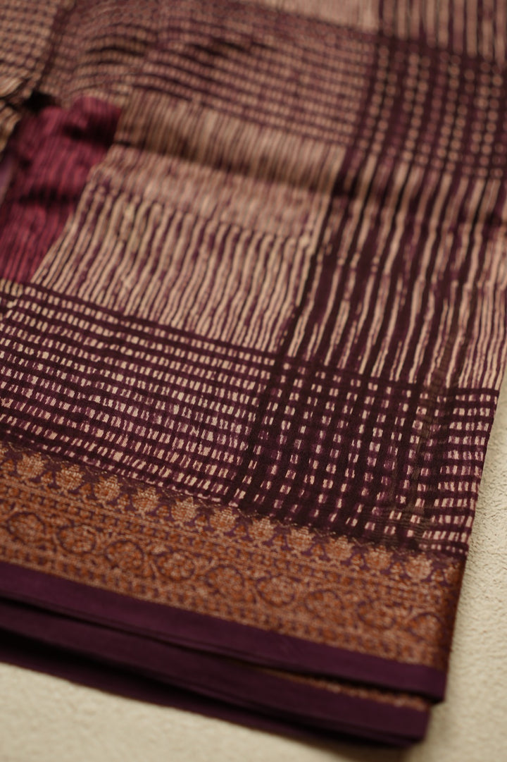 Chanderi Saree TSA4867 Wine