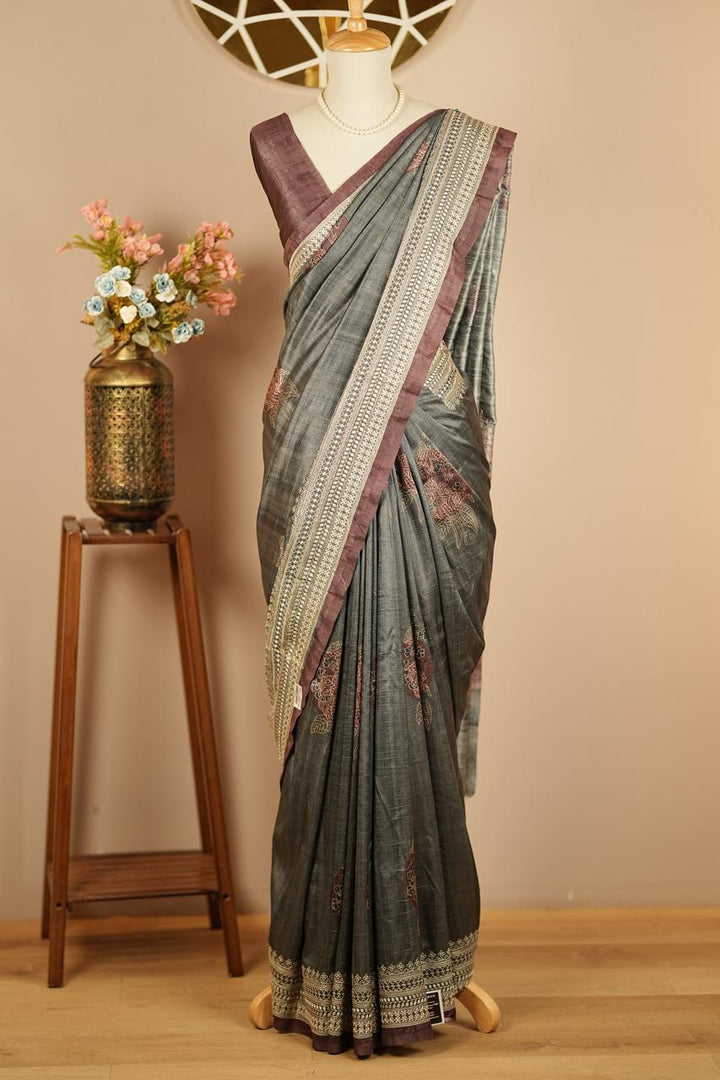 Semi Tussar Saree TSA4865