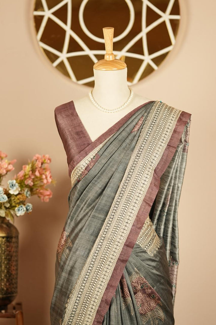 Semi Tussar Saree TSA4865