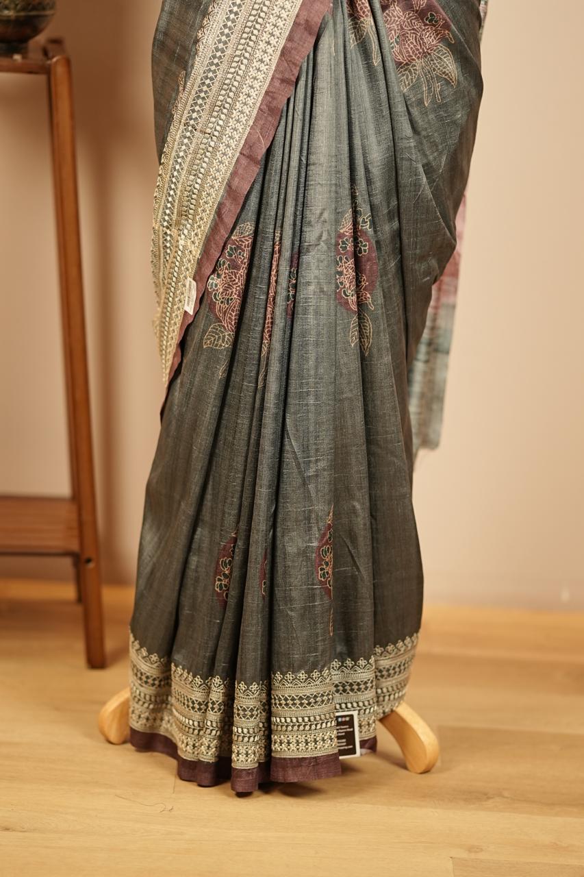 Semi Tussar Saree TSA4865
