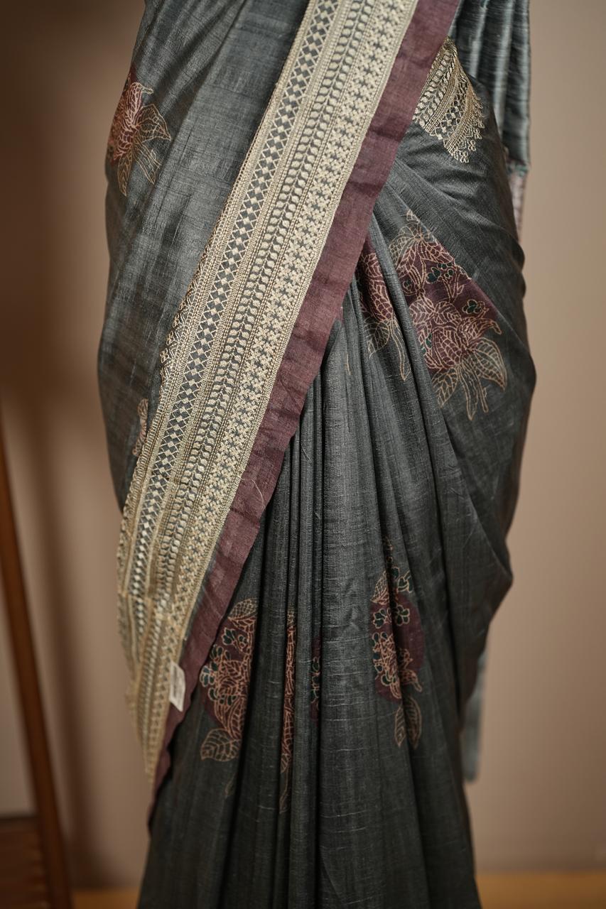 Semi Tussar Saree TSA4865