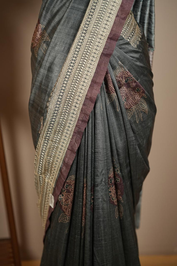 Semi Tussar Saree TSA4865