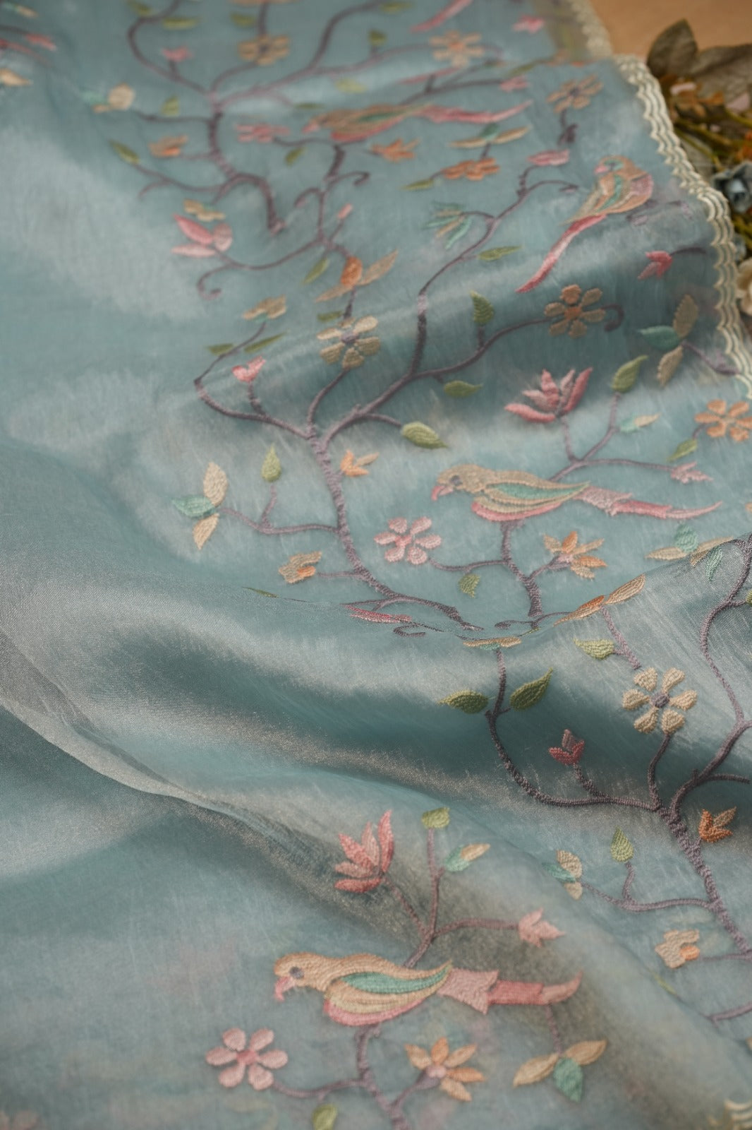 Crushed Organza Saree TSA0524