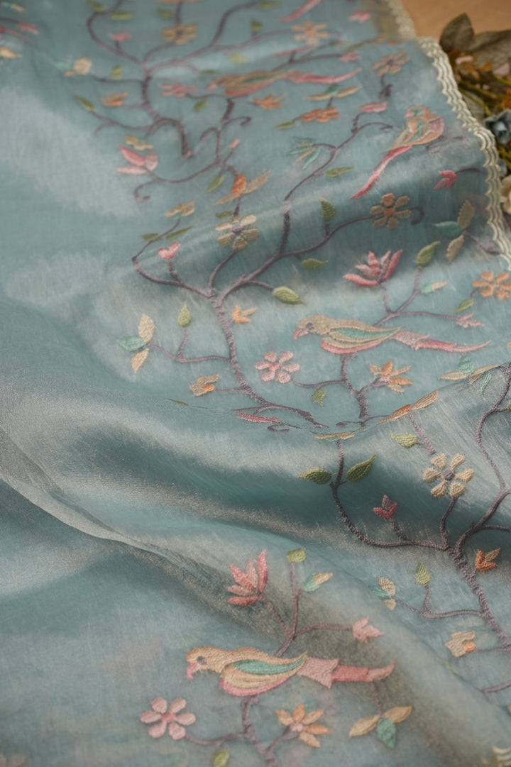 Crushed Organza Saree TSA0524