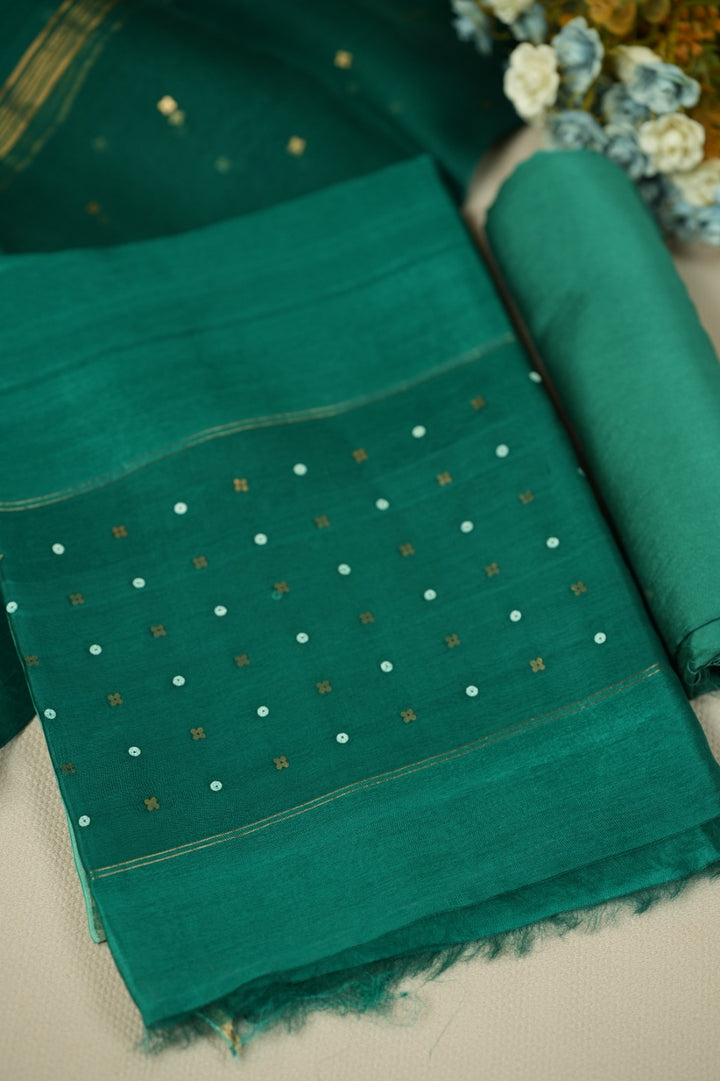 Tussar Silk Salwar TSS5009 Emerald Green