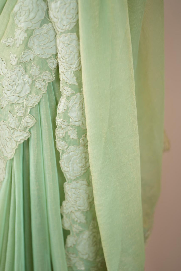 Crushed Chinnon Saree TSA0564