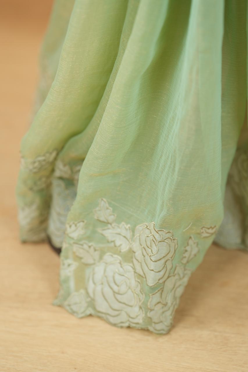 Crushed Chinnon Saree TSA0564