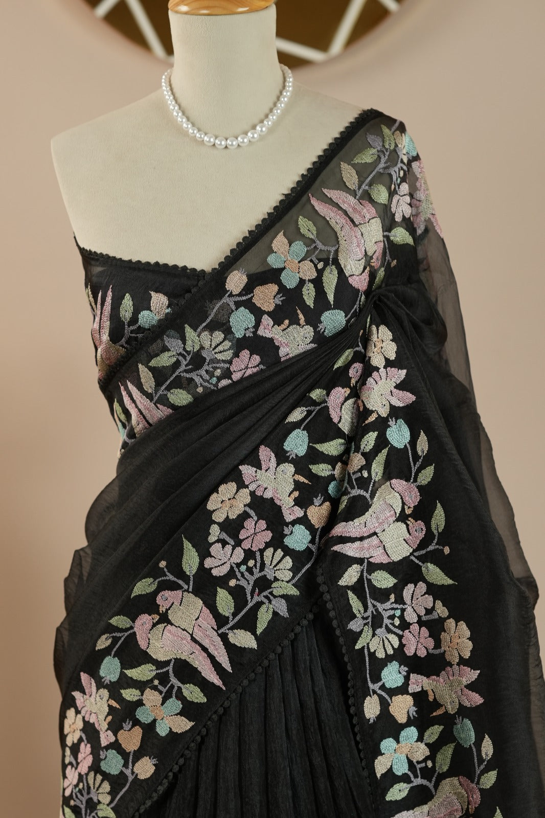 Crushed Organza Saree TSA0581
