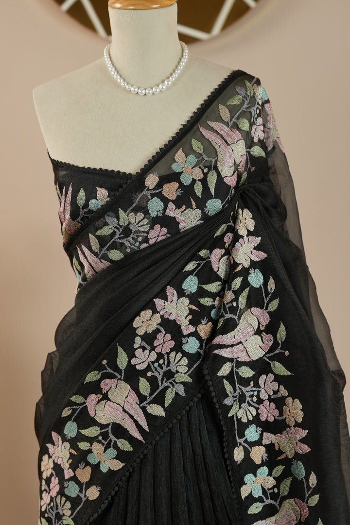 Crushed Organza Saree TSA0581