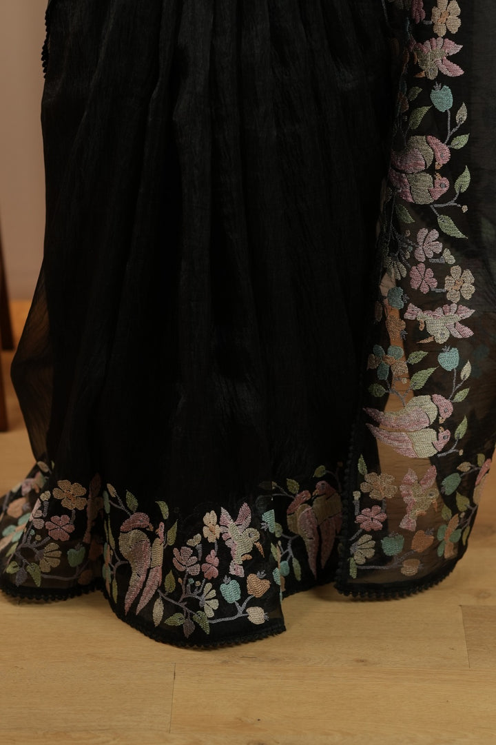 Crushed Organza Saree TSA0581