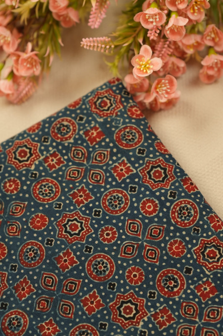 Pure Ajrakh Print Chanderi Material TRF0634 - 2.5 Meter