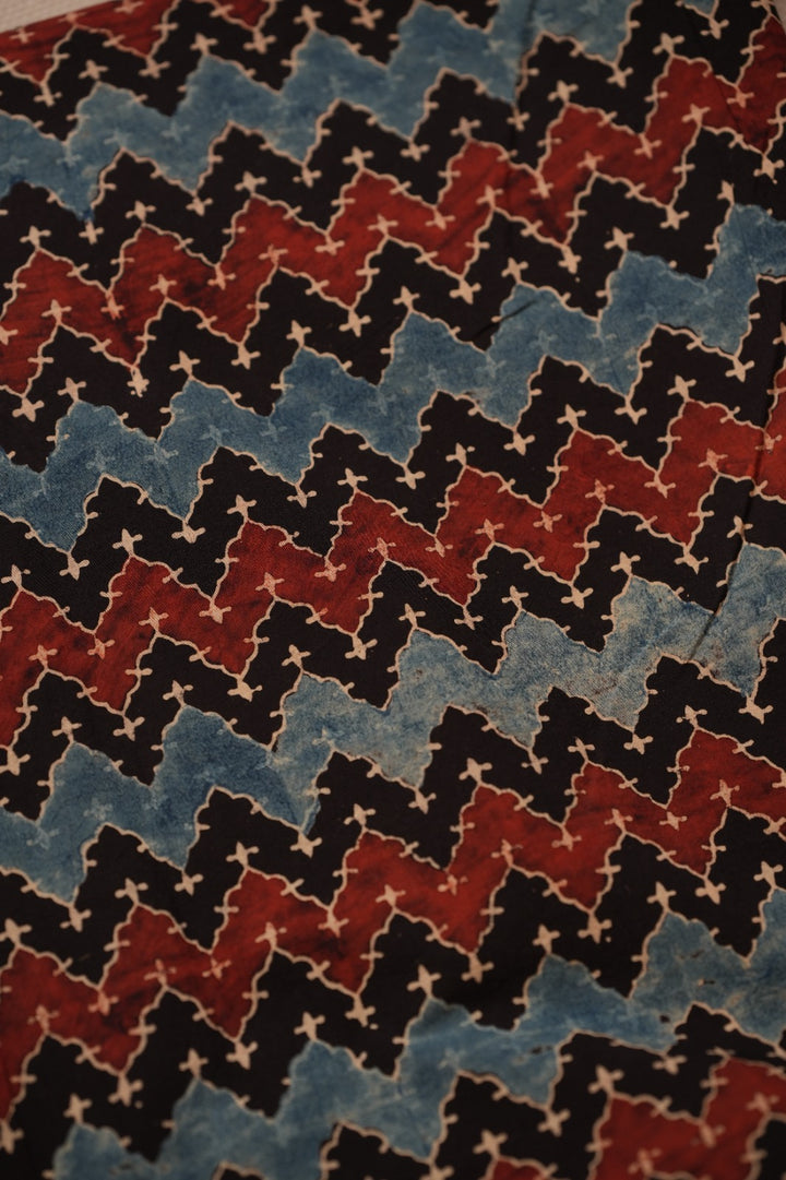 Pure Ajrakh Print Chanderi Material TRF0637 - 2.5 Meter