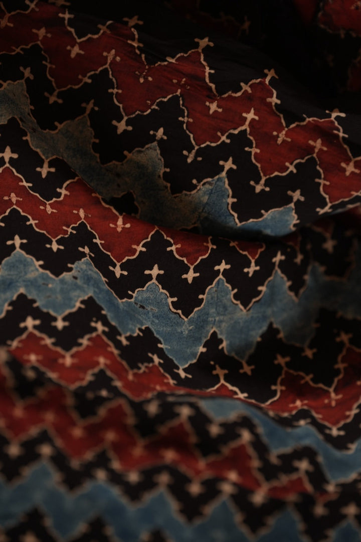 Pure Ajrakh Print Chanderi Material TRF0637 - 2.5 Meter