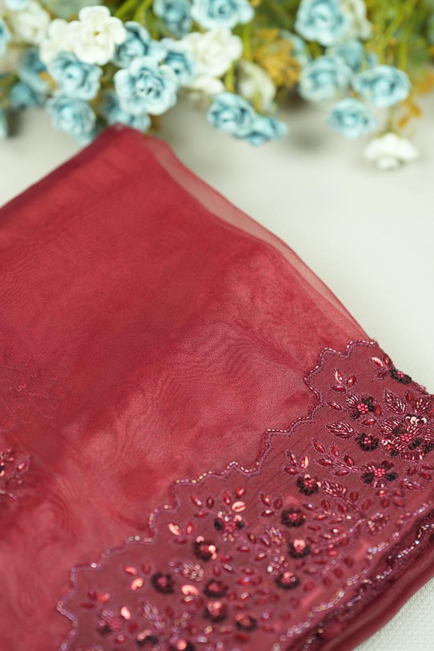 Glass Organza Saree TSA5126