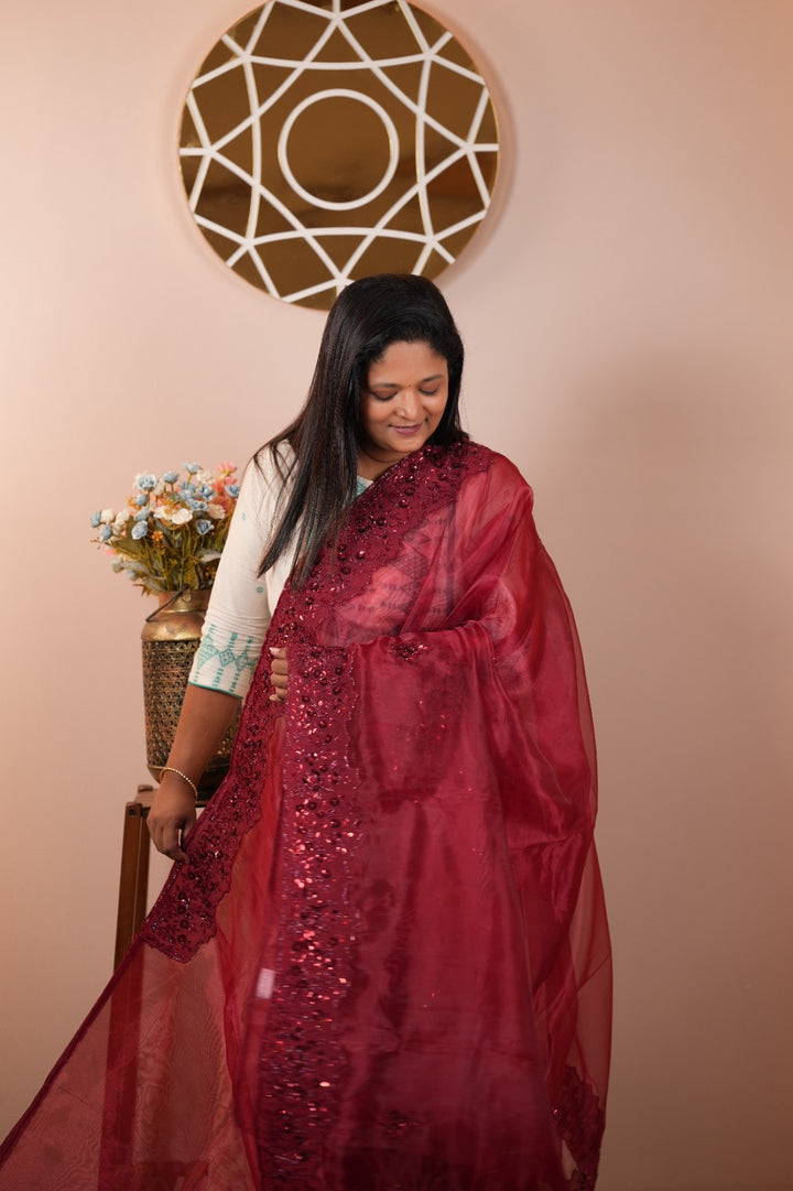 Glass Organza Saree TSA5126