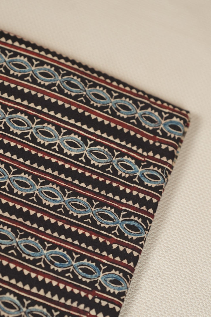 Pure Ajrakh Print Cotton Material TRF5140- 3 Meter