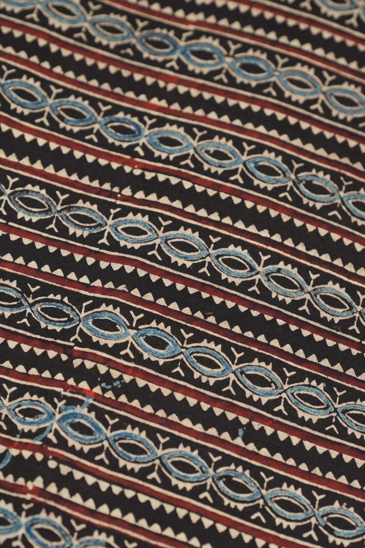 Pure Ajrakh Print Cotton Material TRF5140- 3 Meter