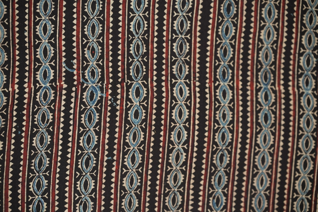 Pure Ajrakh Print Cotton Material TRF5140- 3 Meter