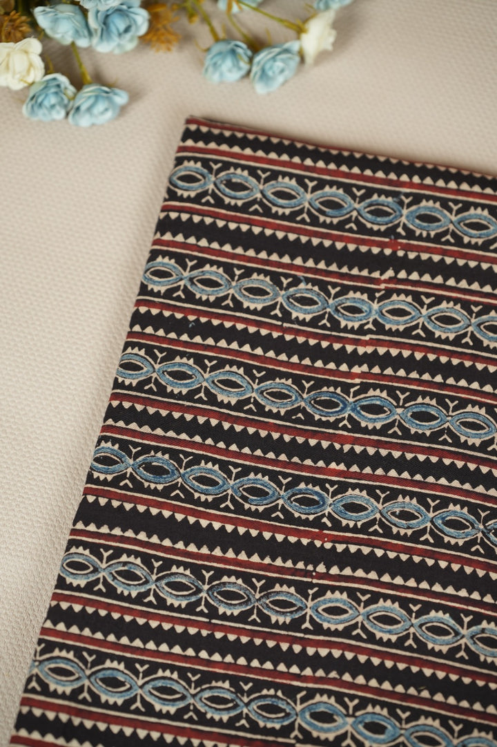 Pure Ajrakh Print Cotton Material TRF5140-2.25 Meter