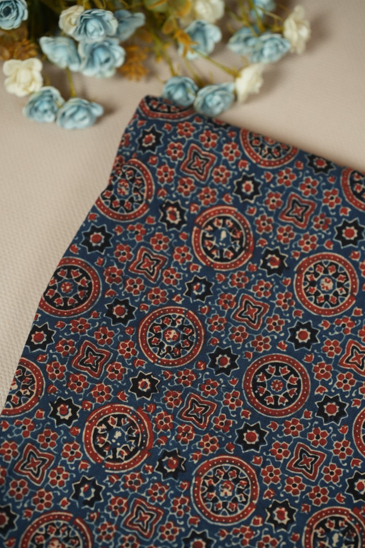Pure Ajrakh Print Cotton Material TRF5140 - 2.75 Meter