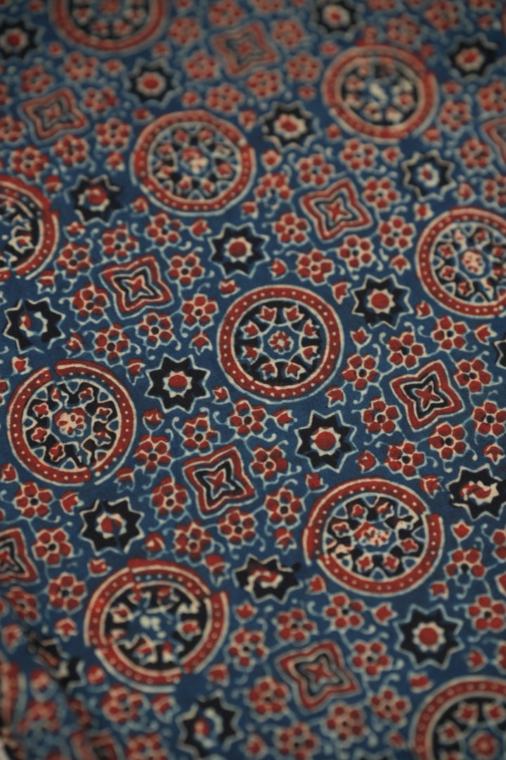 Pure Ajrakh Print Cotton Material TRF5140 - 2.75 Meter