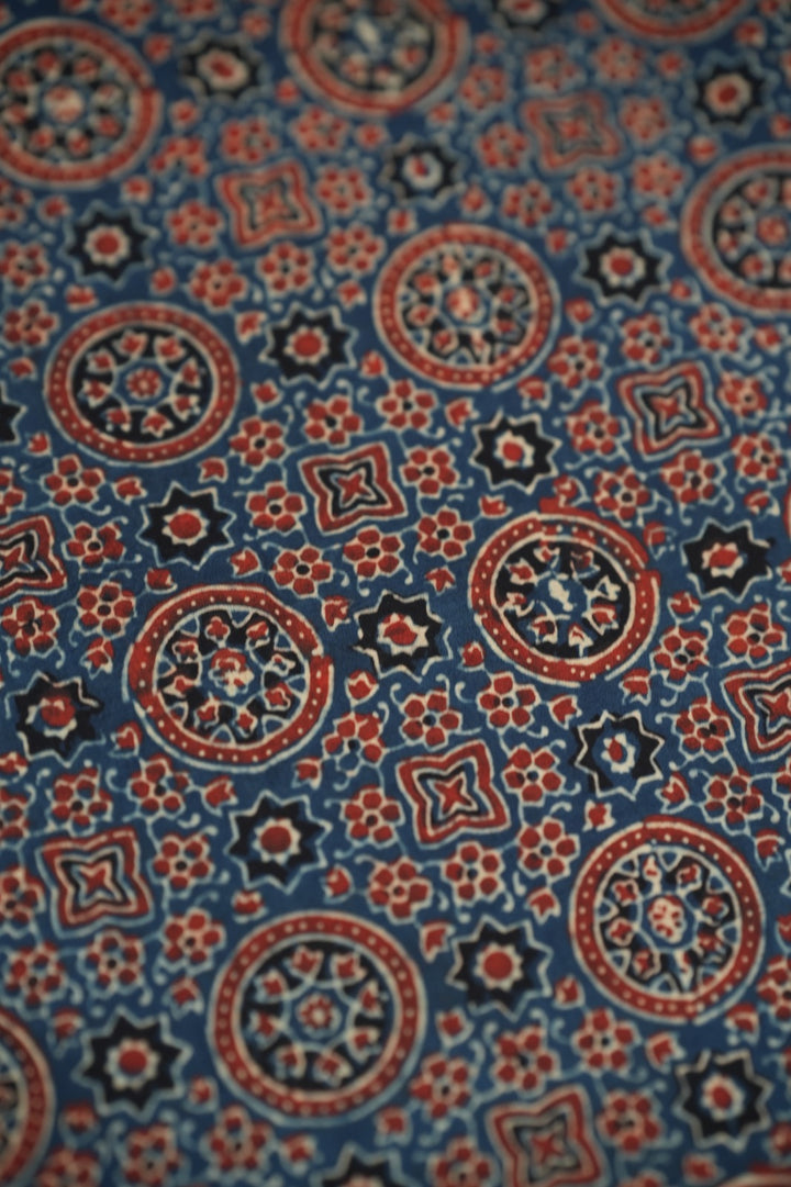 Pure Ajrakh Print Cotton Material TRF5140 - 2.75 Meter