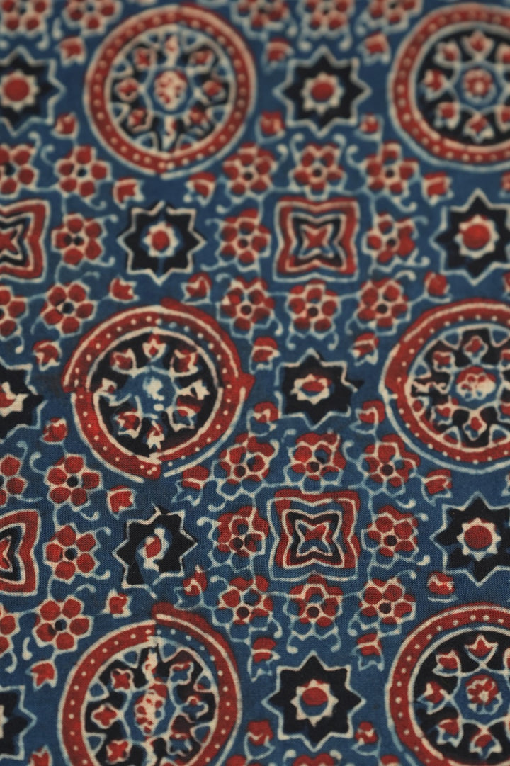 Pure Ajrakh Print Cotton Material TRF5140 - 2.75 Meter