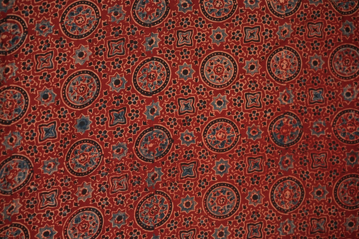 Pure Ajrakh Print Cotton Material TRF5140 - 2 .75 Meter