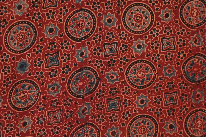 Pure Ajrakh Print Cotton Material TRF5140 - 2 .75 Meter