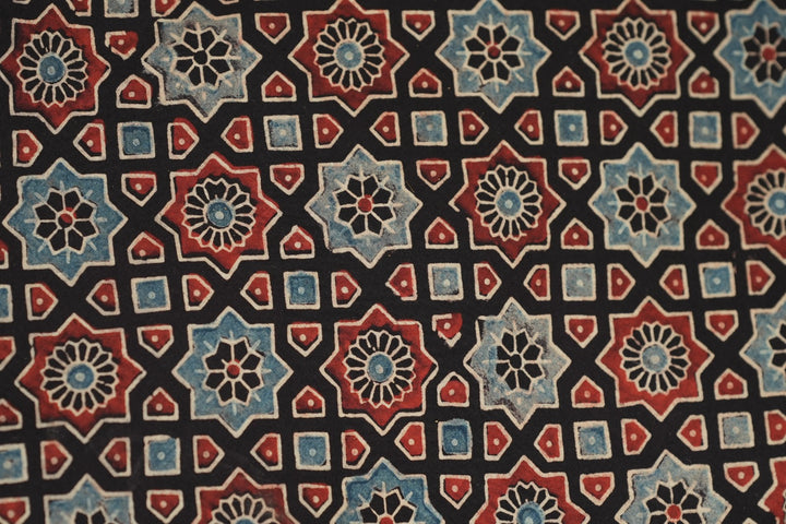 Pure Ajrakh Print Cotton Material TRF5140 - 2 .75 Meter