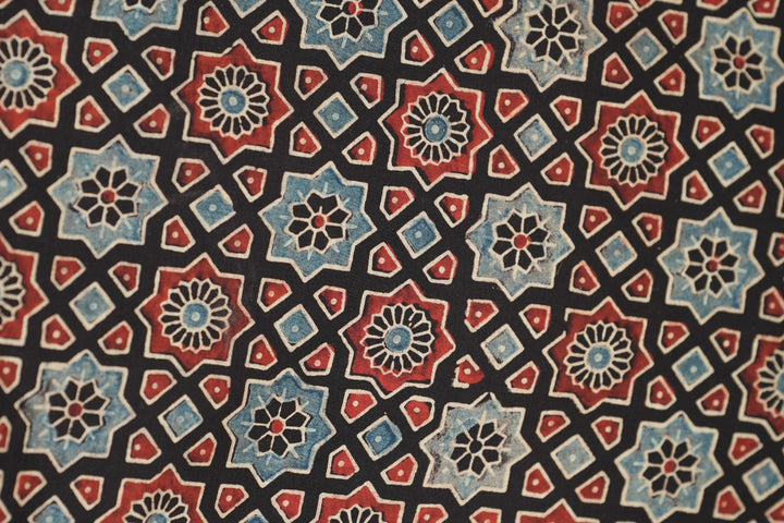 Pure Ajrakh Print Cotton Material TRF5140 - 2 .75 Meter