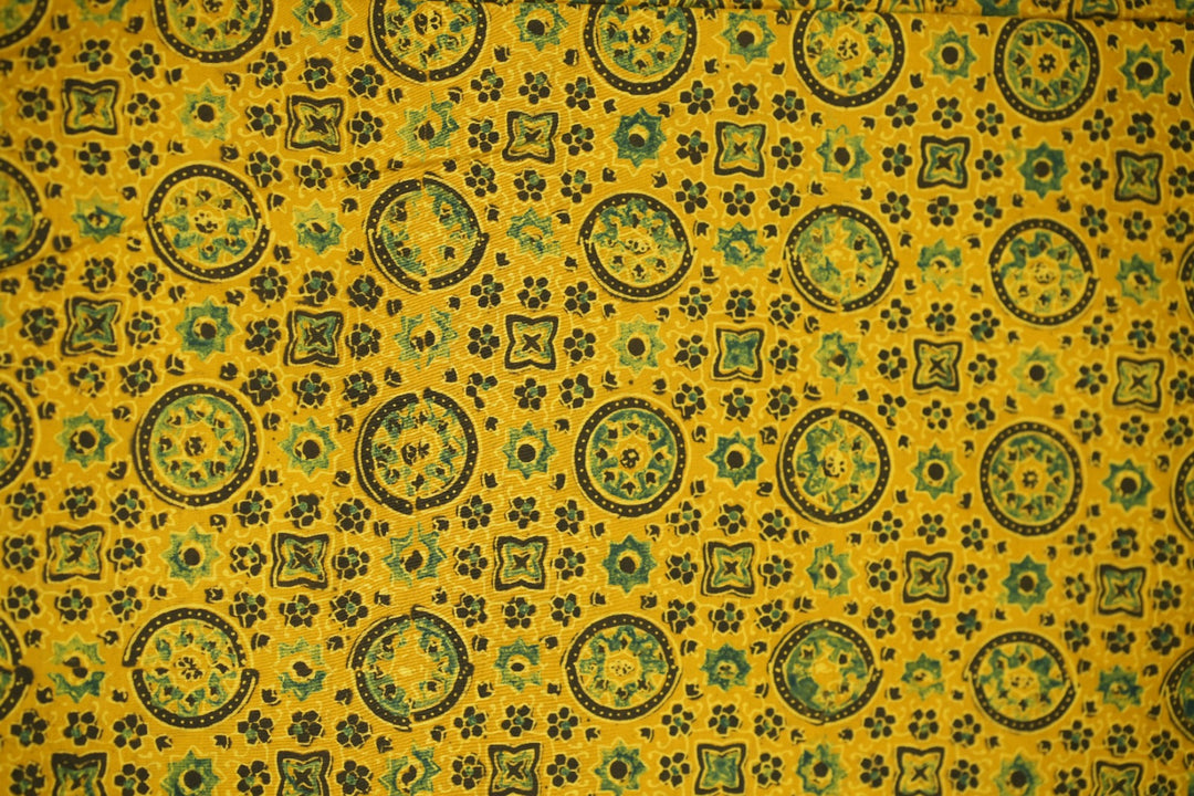 Pure Ajrakh Print Cotton Material TRF5140 - 2 .75 Meter