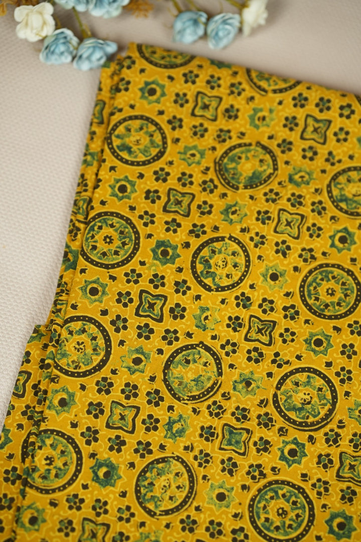 Pure Ajrakh Print Cotton Material TRF5140 - 2 .75 Meter