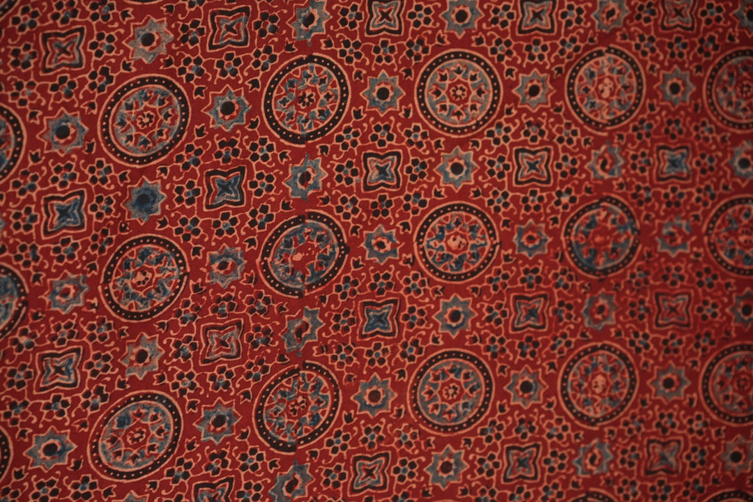 Pure Ajrakh Print Cotton Material TRF5140 - 2  Meter