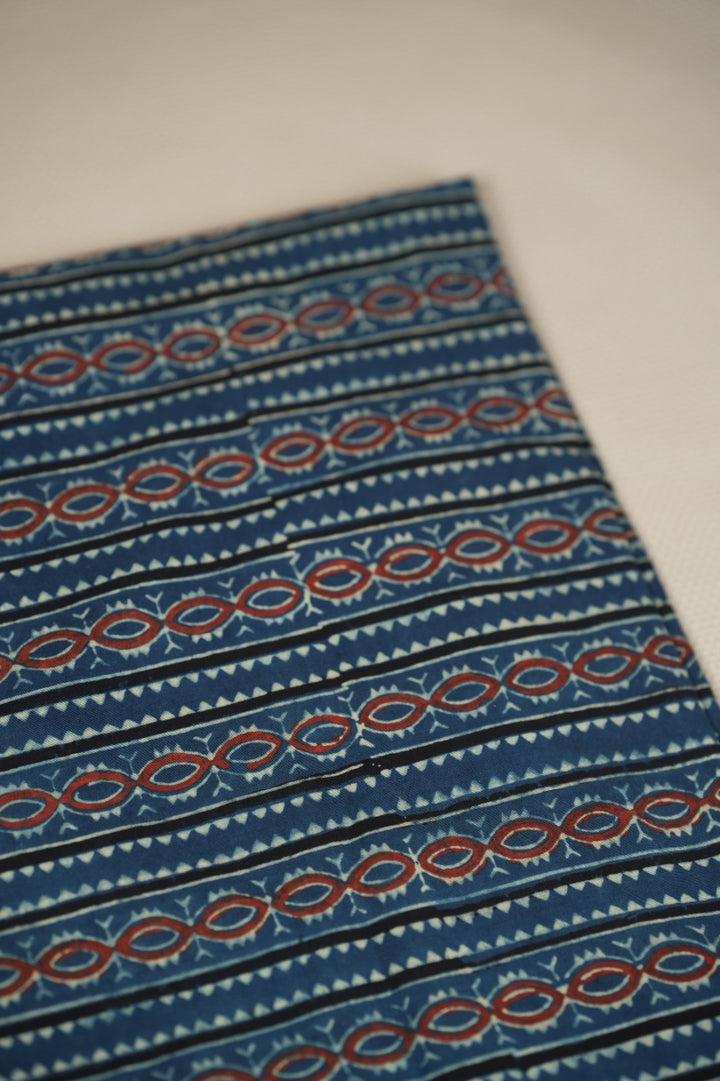 Pure Ajrakh Print Cotton Material TRF5140 - 3 Meter